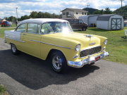 Yellow and White 1955 Chevrolet Bel Air